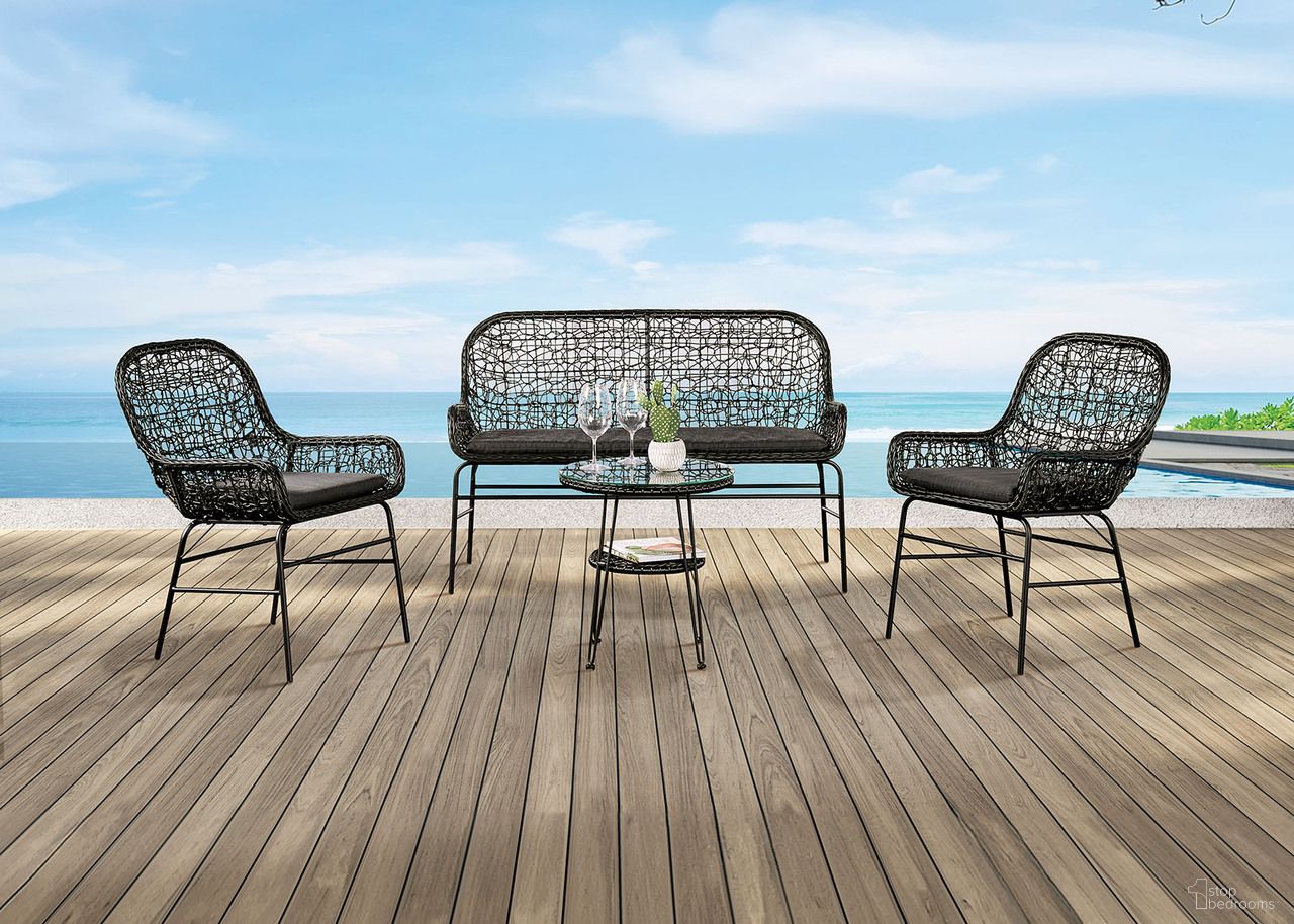 The appearance of Zalika Patio Bench designed by Furniture of America in the modern / contemporary interior design. This piece of furniture was selected by 1StopBedrooms from Zalika Collection to add a touch of cosiness and style into your home. Sku: FM80010BK-BN. Material: Fabric.
