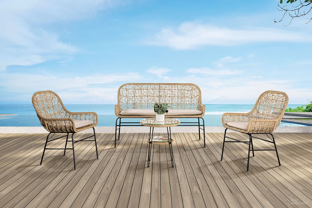 The appearance of Zalika Patio Bench designed by Furniture of America in the modern / contemporary interior design. This piece of furniture was selected by 1StopBedrooms from Zalika Collection to add a touch of cosiness and style into your home. Sku: FM80010NT-BN. Material: Fabric.