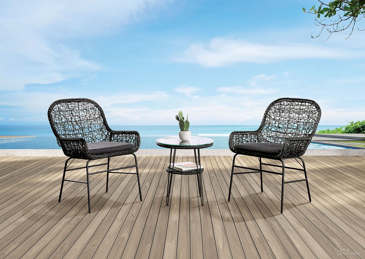 The appearance of Zalika Patio Chair Set of 2 designed by Furniture of America in the modern / contemporary interior design. This piece of furniture was selected by 1StopBedrooms from Zalika Collection to add a touch of cosiness and style into your home. Sku: FM80010BK-CH-2PK. Material: Fabric.