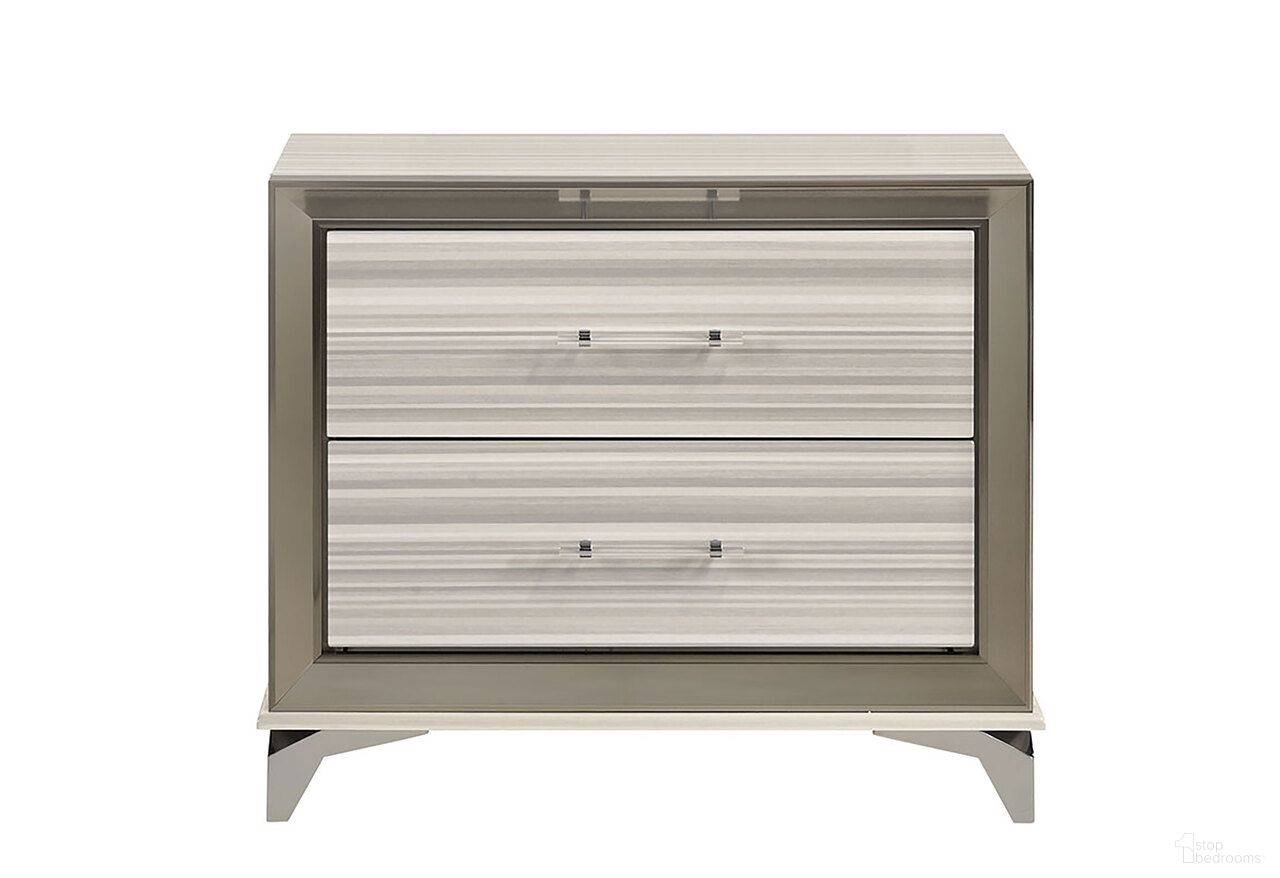 The appearance of Zambrano Nightstand In White designed by Global Furniture USA in the modern / contemporary interior design. This white piece of furniture was selected by 1StopBedrooms from Zambrano Collection to add a touch of cosiness and style into your home. Sku: ZAMBRANO-WHT-NS. Material: MDF.