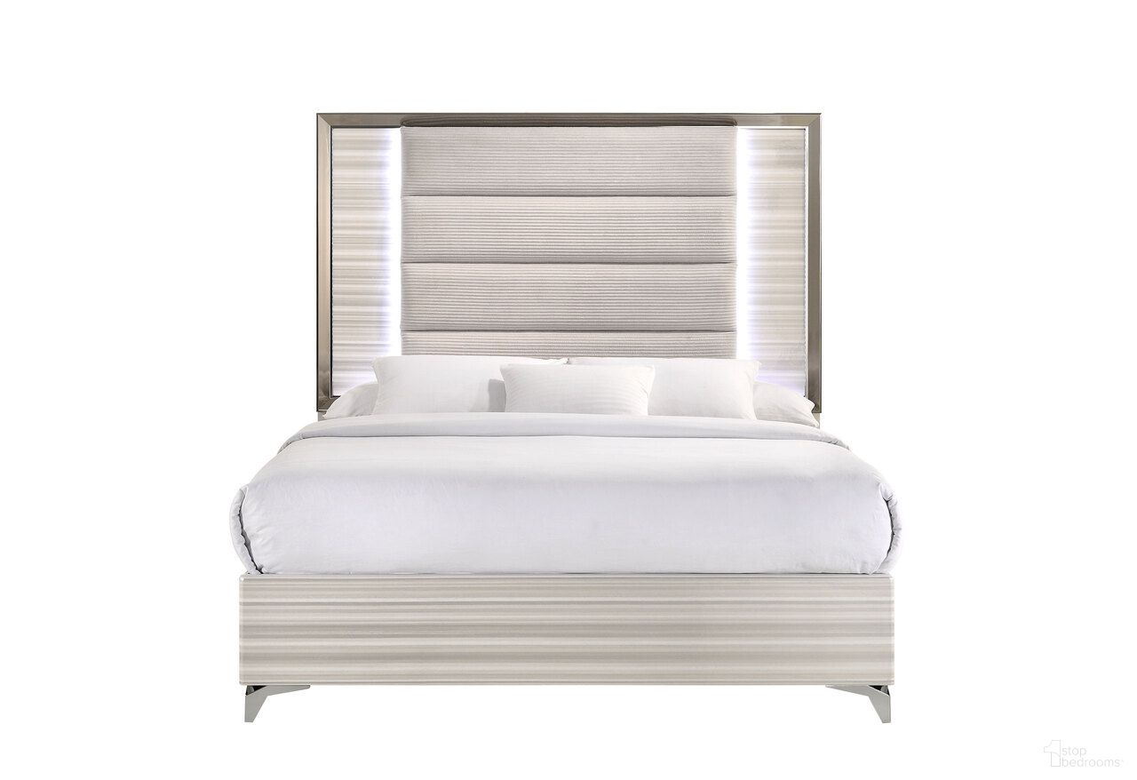 Zambrano Queen Bed with LED In White