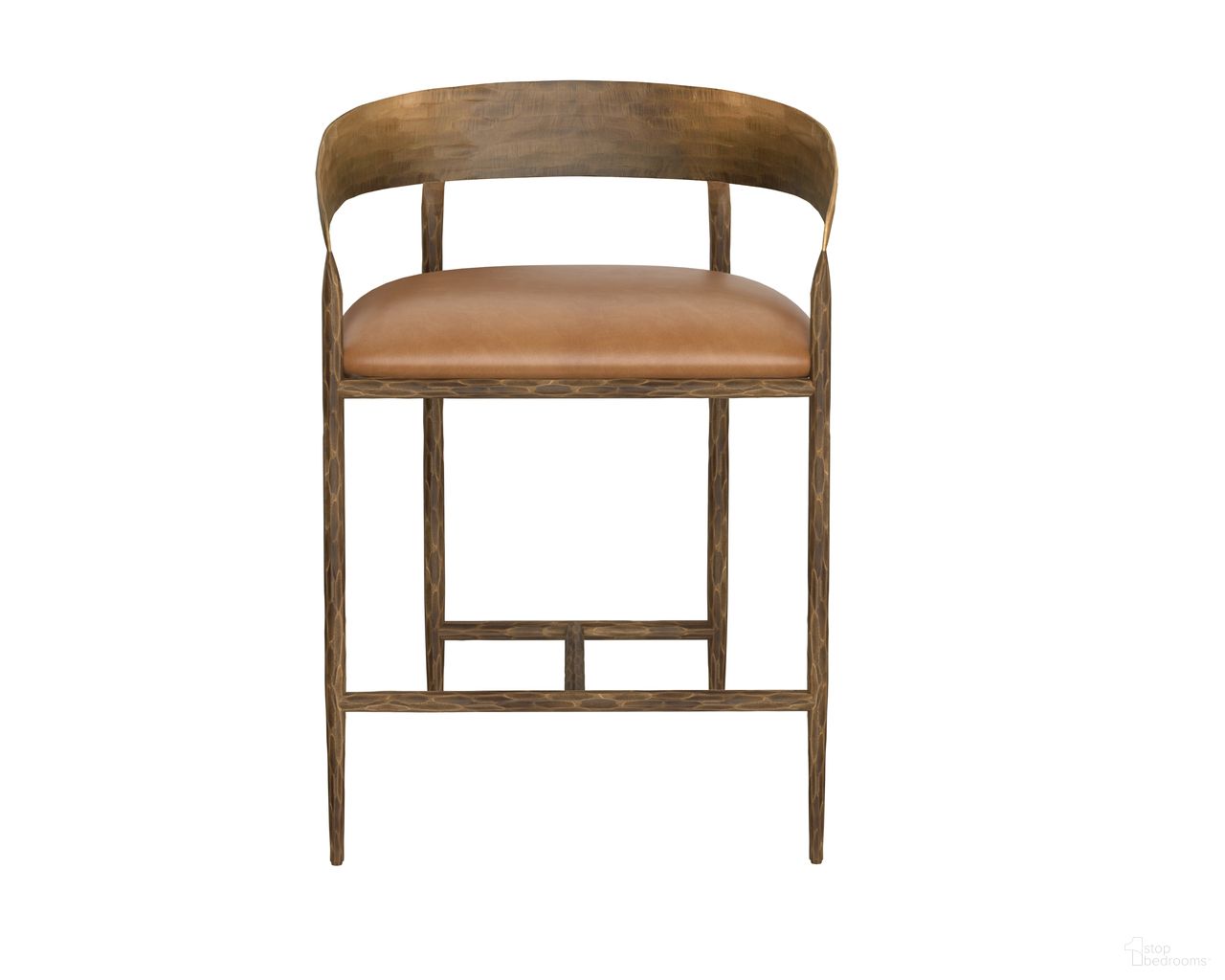 Zanatta Counter Stool In Tan Leather