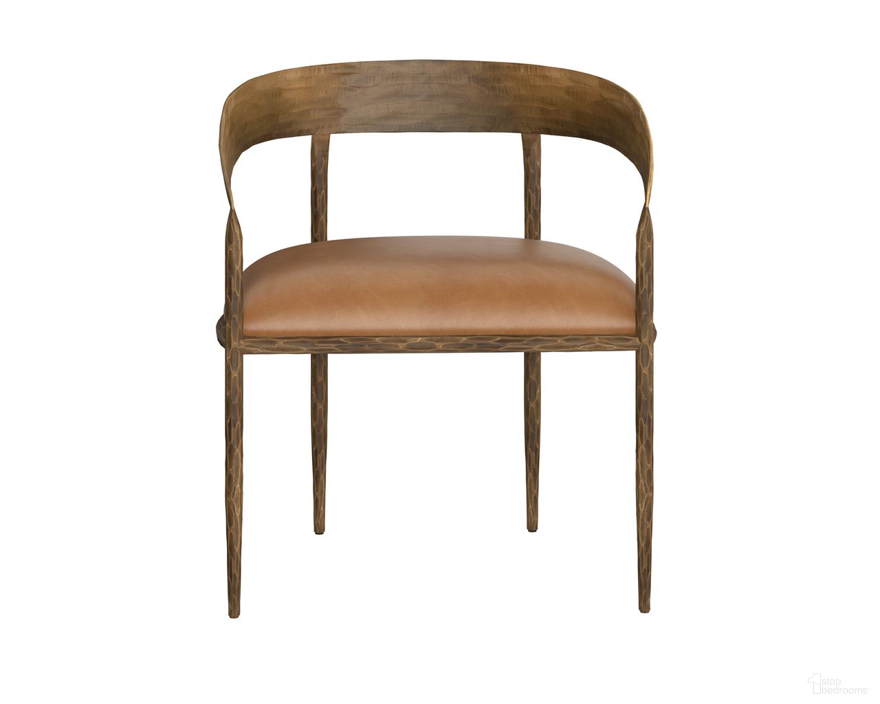 Zanatta Dining Armchair In Tan Leather