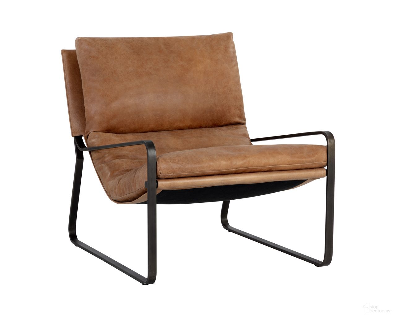 Zancor Lounge Chair In Gunmetal and Tan