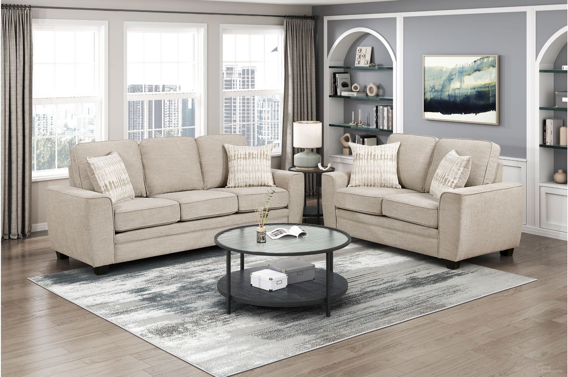 The appearance of Zander Living Room Set In Taupe designed by Homelegance in the modern / contemporary interior design. This taupe piece of furniture was selected by 1StopBedrooms from Zander Collection to add a touch of cosiness and style into your home. Sku: 9745TP-3;9745TP-2. Material: Chenille.