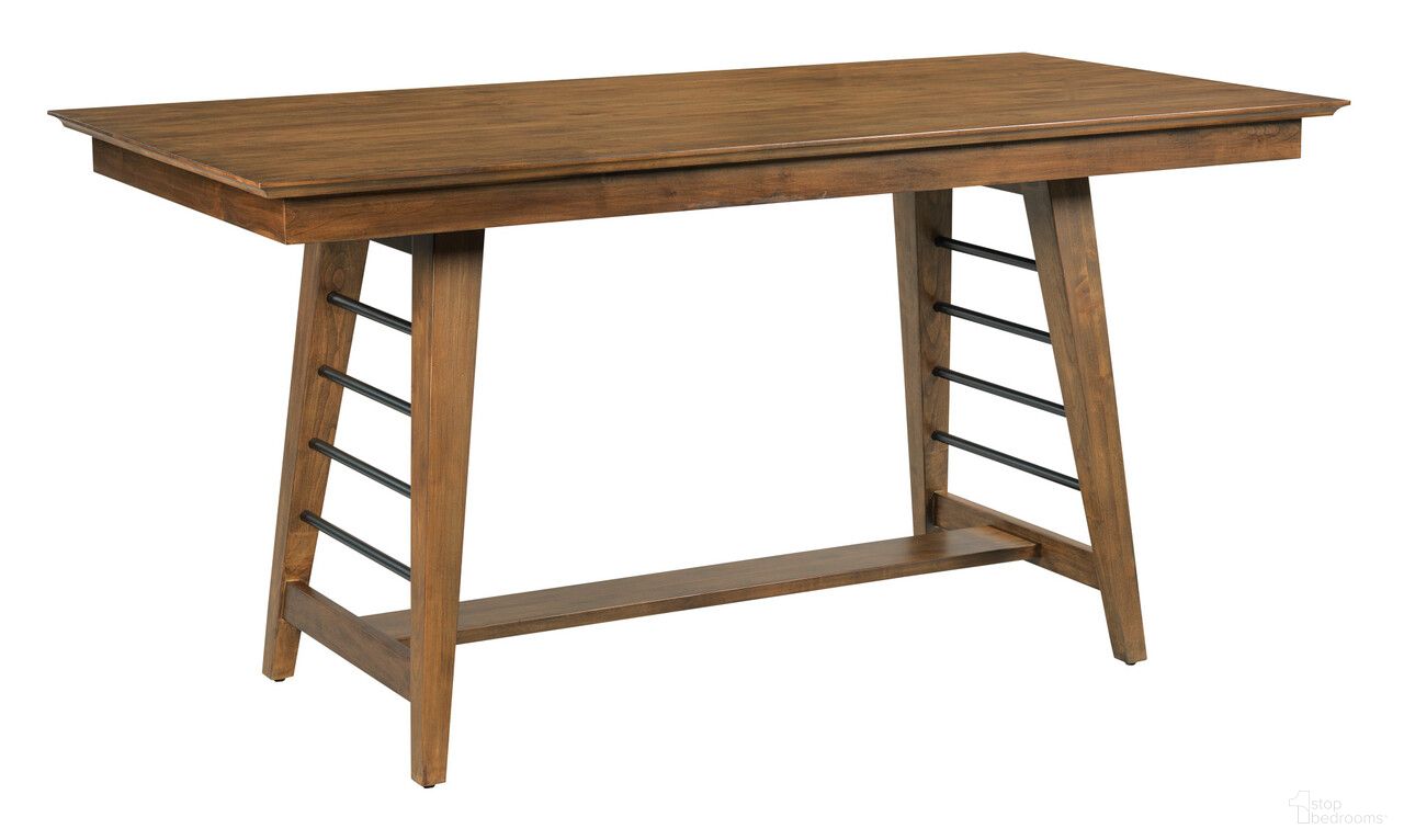 The appearance of Abode Zane Counter Height Trestle Table In Warm Brunette designed by Kincaid in the modern / contemporary interior design. This warm brunette piece of furniture was selected by 1StopBedrooms from Abode Collection to add a touch of cosiness and style into your home. Sku: 269-706. Table Base Style: Trestle. Table Top Shape: Rectangular. Size: 36" x 72". Material: Solid Wood.