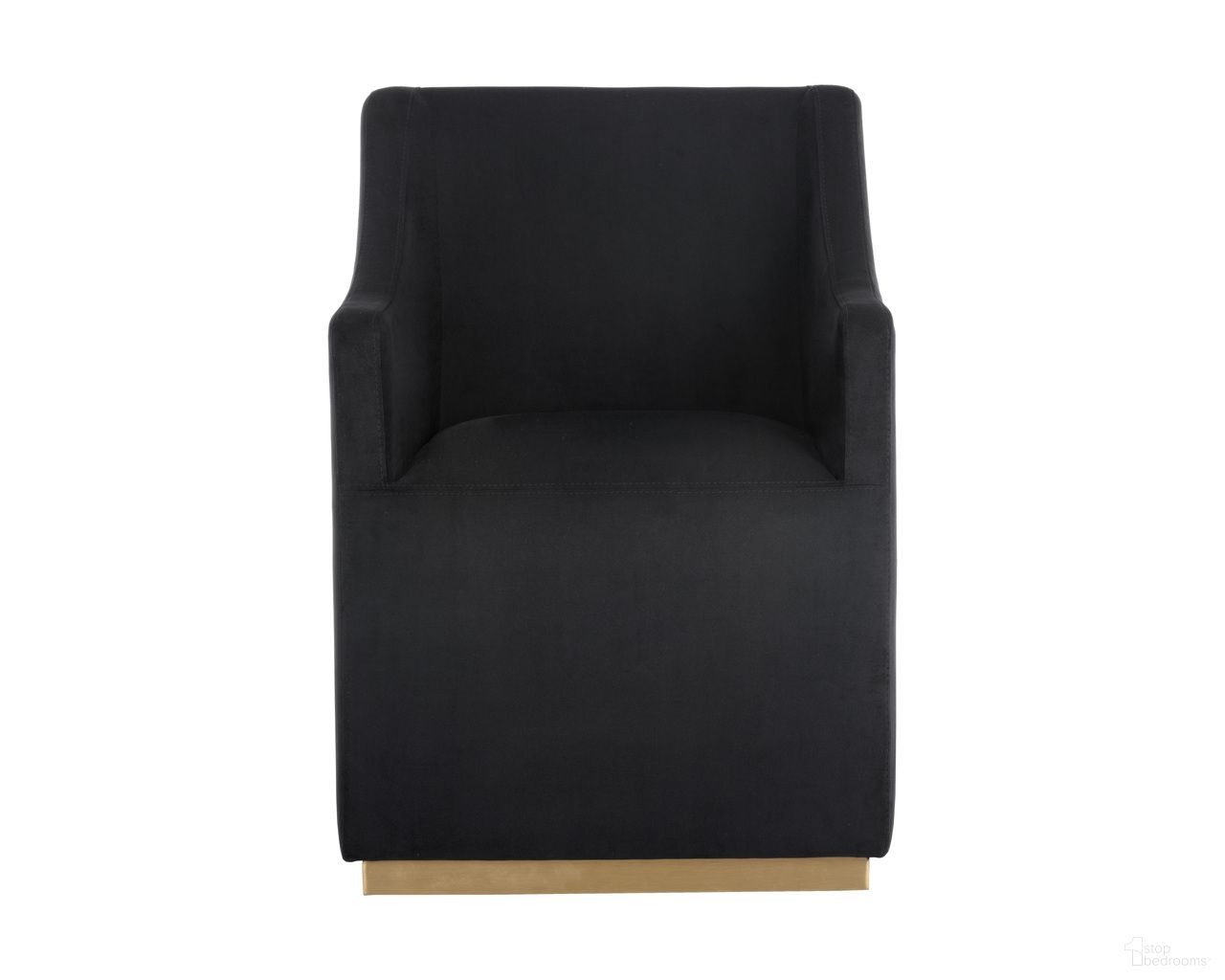 Zane Wheeled Dining Armchair In Abbington Black