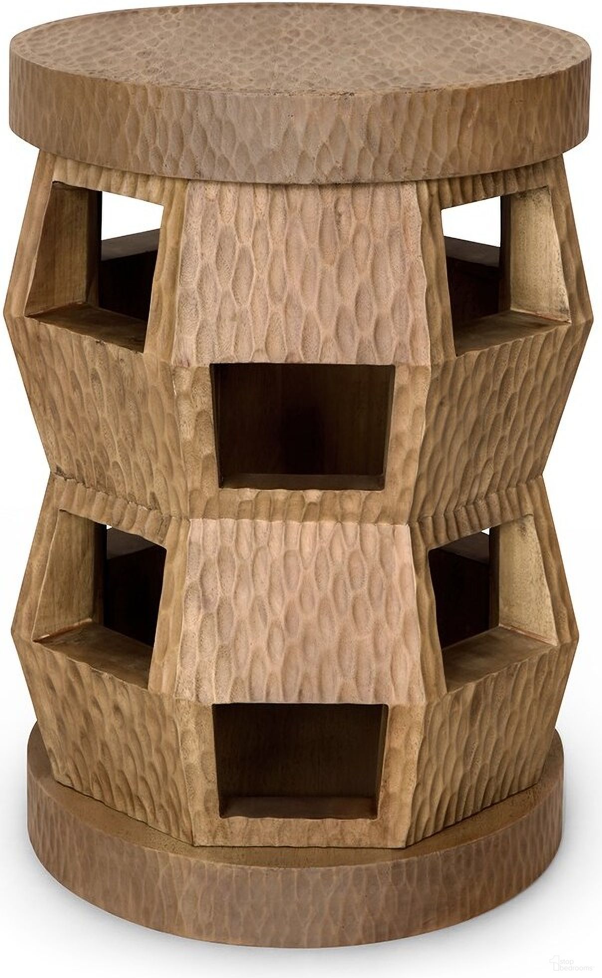Zanzibar Stool/Side Table In Desert Brown