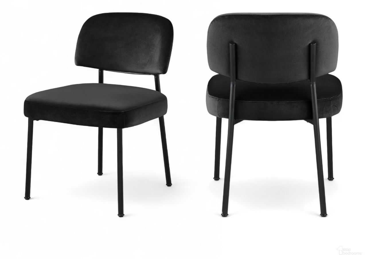 The appearance of Zarelle Performance Fabric Upholstered Dining Chair Set of 2 In Black designed by Meridian in the modern / contemporary interior design. This black piece of furniture was selected by 1StopBedrooms from Zarelle Collection to add a touch of cosiness and style into your home. Sku: 88021Black-C. Material: Polyester. Chair Type: Side Chair.