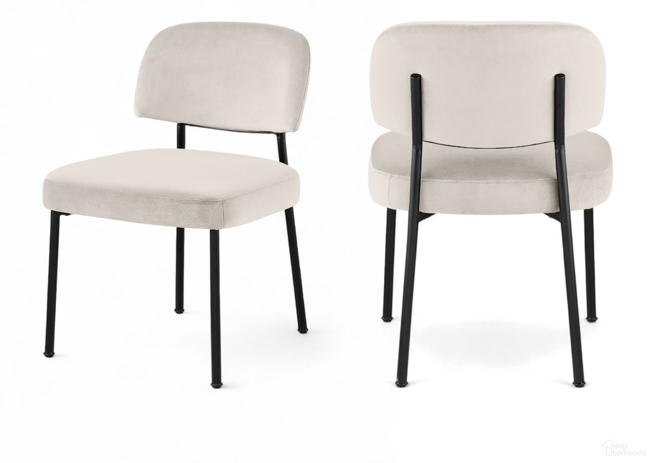 Zarelle Performance Fabric Upholstered Dining Chair Set of 2 In Cream and Black