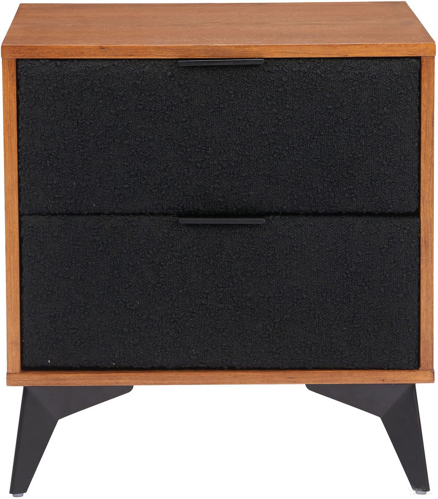 The appearance of Zarif Nightstand In Black and Walnut designed by Zuo Modern in the modern / contemporary interior design. This walnut and black piece of furniture  was selected by 1StopBedrooms from Zarif Collection to add a touch of cosiness and style into your home. Sku: 110654. Material: Polyester.