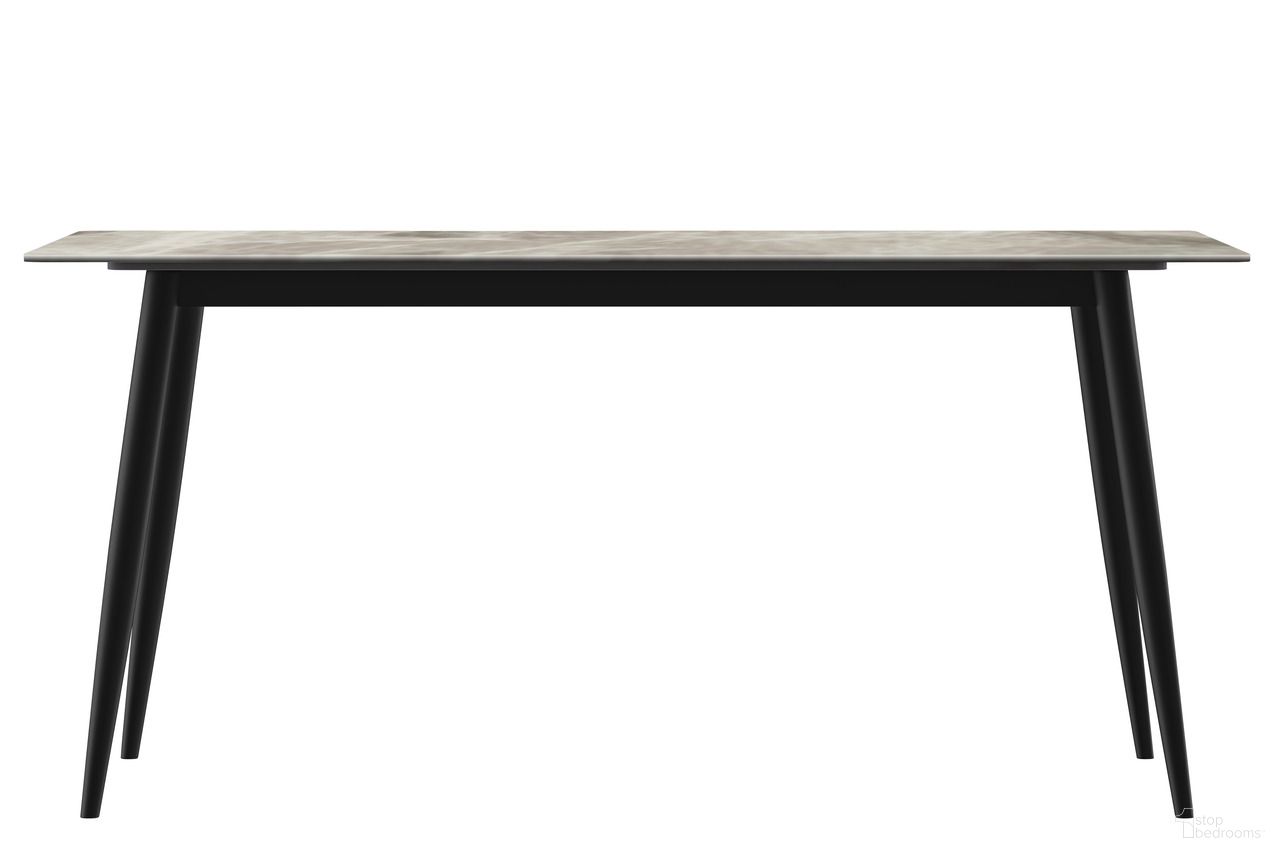 The appearance of Zayle 62 Inch Dining Table with Sintered Stone Top In Dark Grey and Black designed by LeisureMod in the modern / contemporary interior design. This dark grey and black piece of furniture  was selected by 1StopBedrooms from Zayle Collection to add a touch of cosiness and style into your home. Sku: ZT39BL-62DGR-S. Table Base Style: Legs. Material: Stone. Table Top Shape: Rectangular. Size: 32" x 62".