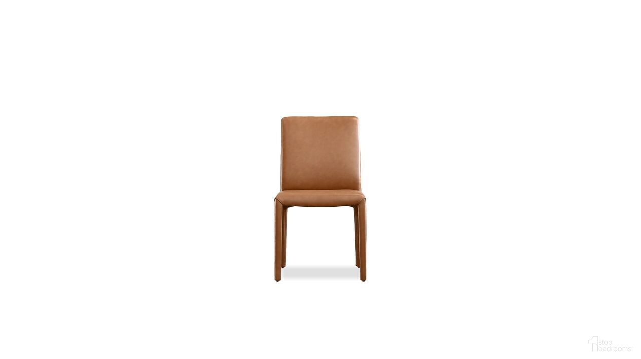 The appearance of Zeg Dining Chair Set of 2 In Chestnut designed by Mobital in the modern / contemporary interior design. This chestnut piece of furniture  was selected by 1StopBedrooms from Zeg Collection to add a touch of cosiness and style into your home. Sku: DCH-ZEG9-CHES-. Material: Leather. Chair Type: Side Chair.