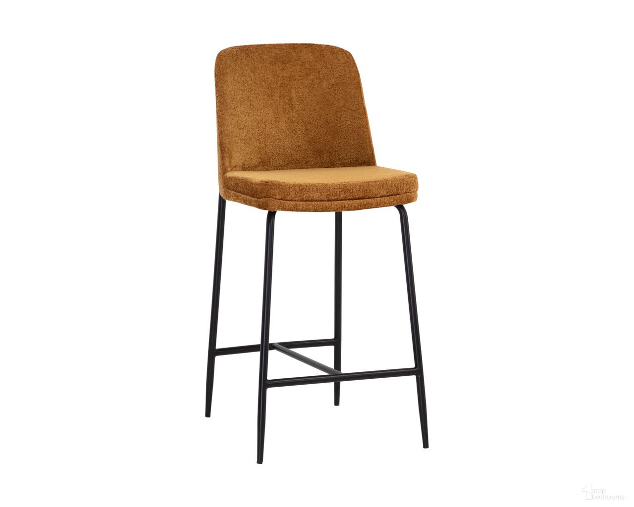 Zeke Counter Stool In Black and Bergen Marmalade