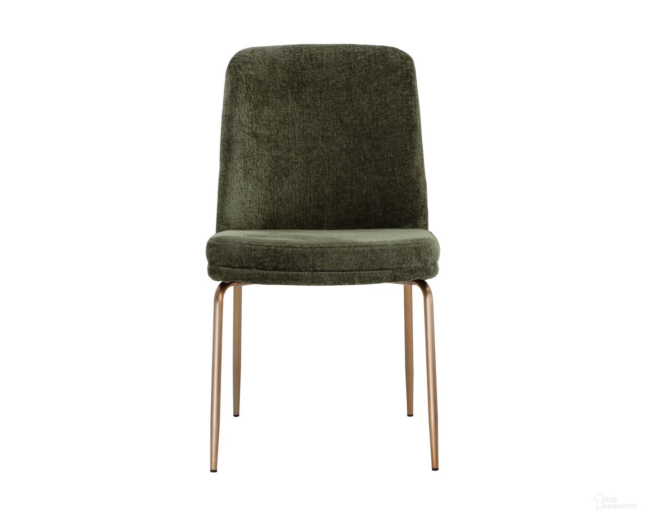 Zeke Dining Chair Set of 2 In Bergen Olive and Antique Brass