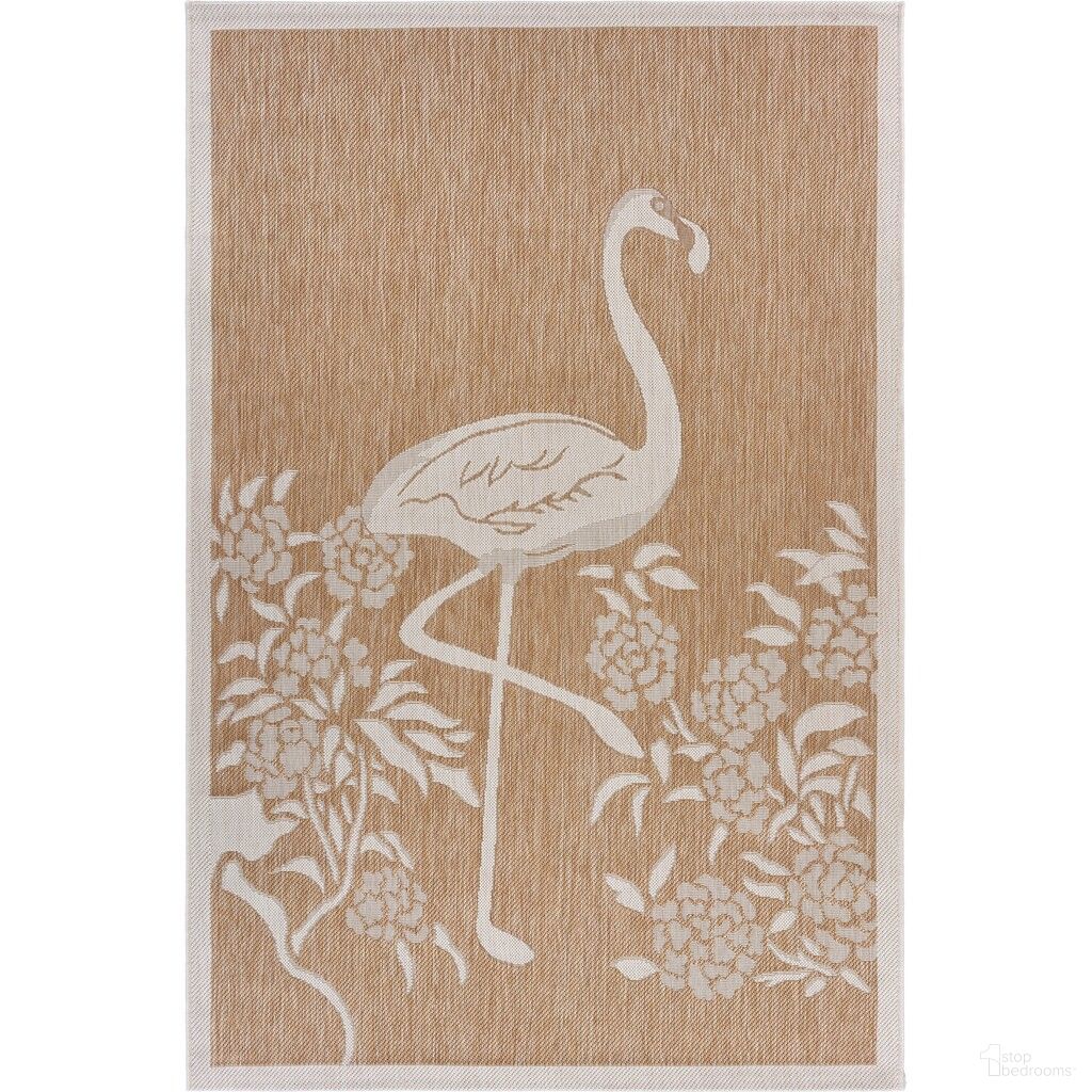 Zelar 1'10" x 3' Chamonix Flamingo Indoor/Outdoor Area Rug In Beige