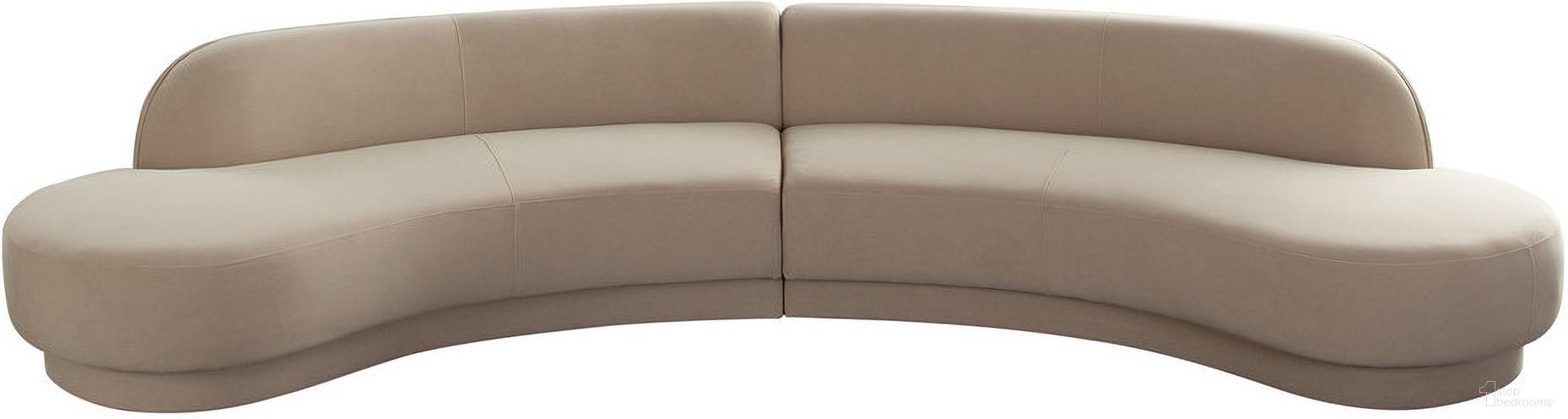 The appearance of Zelda 2PC Modular Curved Armless Chaise In Light Camel Performance Velvet with 2 Accent Pillow Balls designed by Diamond Sofa in the modern / contemporary interior design. This camel piece of furniture  was selected by 1StopBedrooms from Zelda Collection to add a touch of cosiness and style into your home. Sku: ZELDALCLCA;ZELDARCLCA. Material: Velvet.