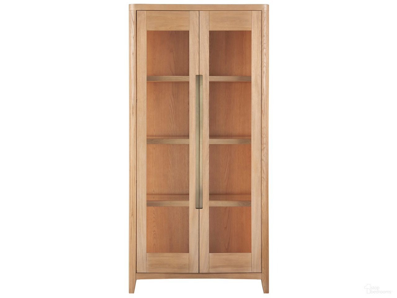 The appearance of Zella Display Cabinet In Natural Oak designed by Universal in the modern / contemporary interior design. This natural oak piece of furniture  was selected by 1StopBedrooms from Modern Collection to add a touch of cosiness and style into your home. Sku: U352E675. Material: Wood.