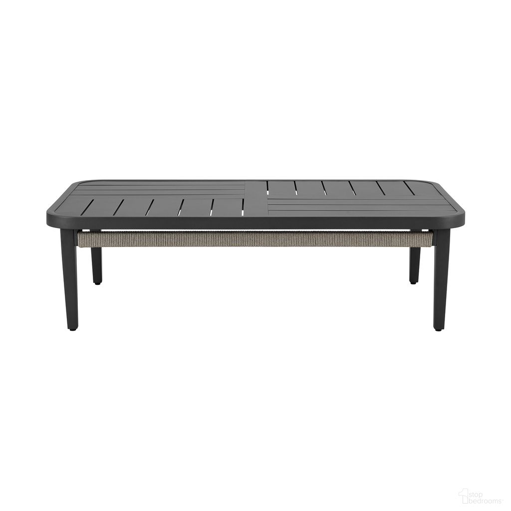 The appearance of Zella Outdoor Rectangular Coffee Table In Charcoal and Light Gray designed by Armen Living in the modern / contemporary interior design. This light gray/charcoal piece of furniture was selected by 1StopBedrooms from Zella Collection to add a touch of cosiness and style into your home. Sku: LCZECOGRY. Material: Aluminum.
