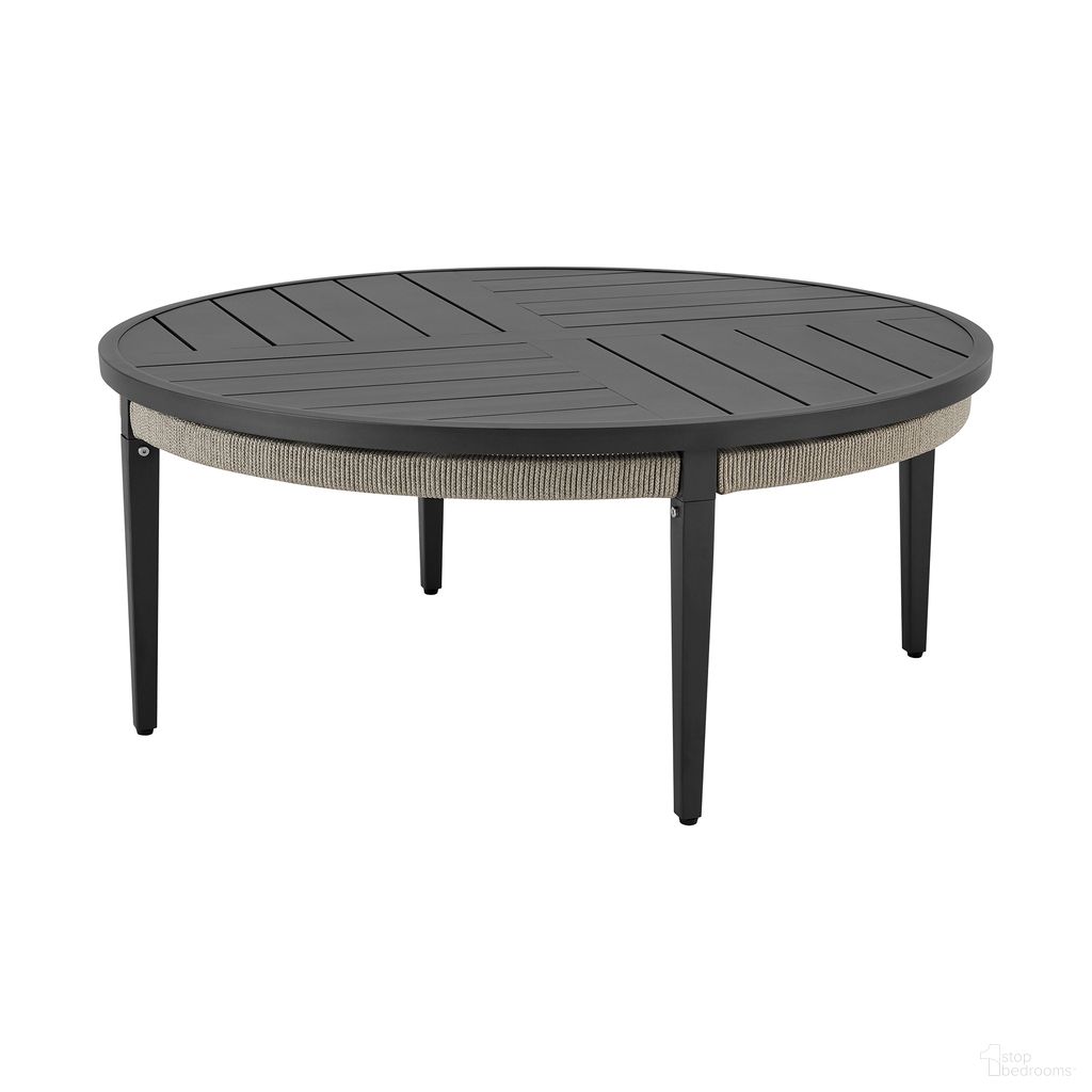 Zella Outdoor Round Coffee Table In Charcoal and Light Gray