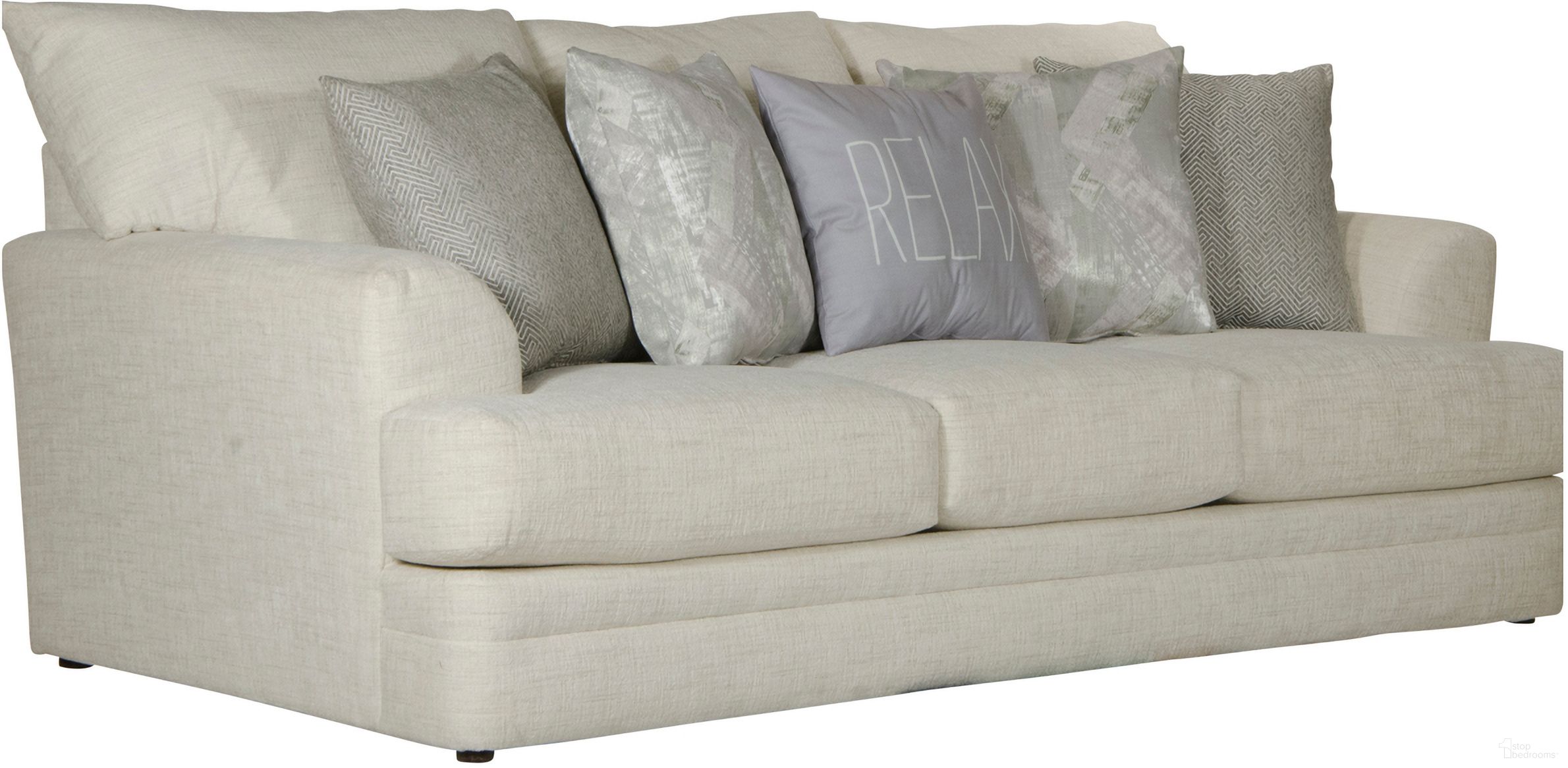 The appearance of Zeller Sofa In Cream designed by Jackson in the traditional interior design. This cream piece of furniture was selected by 1StopBedrooms from Zeller Collection to add a touch of cosiness and style into your home. Sku: 447003168016219828. Material: Fabric.