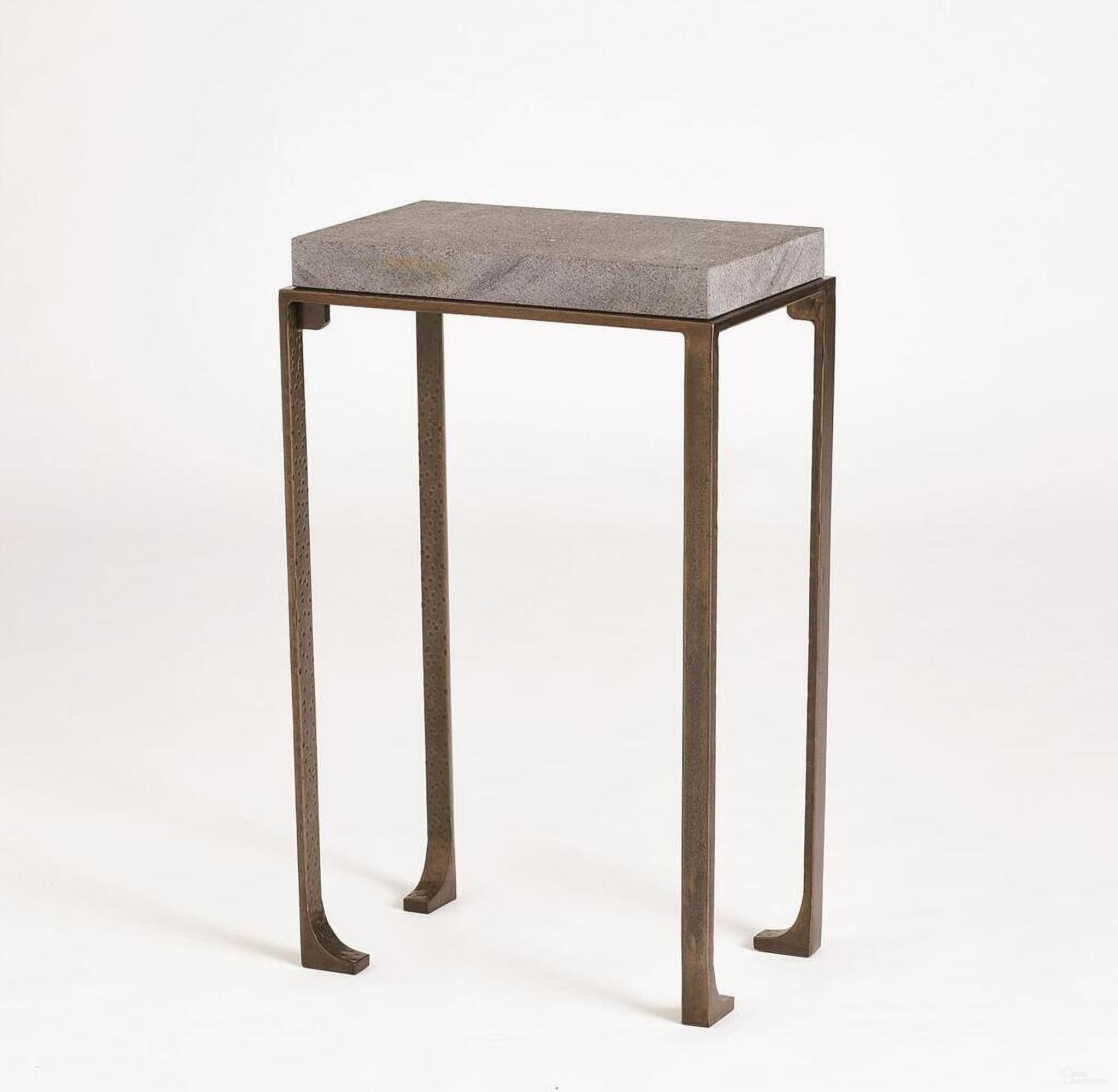The appearance of Zen Large Side Table with Flamed Granite In Bronze designed by Global Views in the modern / contemporary interior design. This bronze piece of furniture  was selected by 1StopBedrooms from Zen Collection to add a touch of cosiness and style into your home. Sku: WDS9172-GV. Material: Stone.