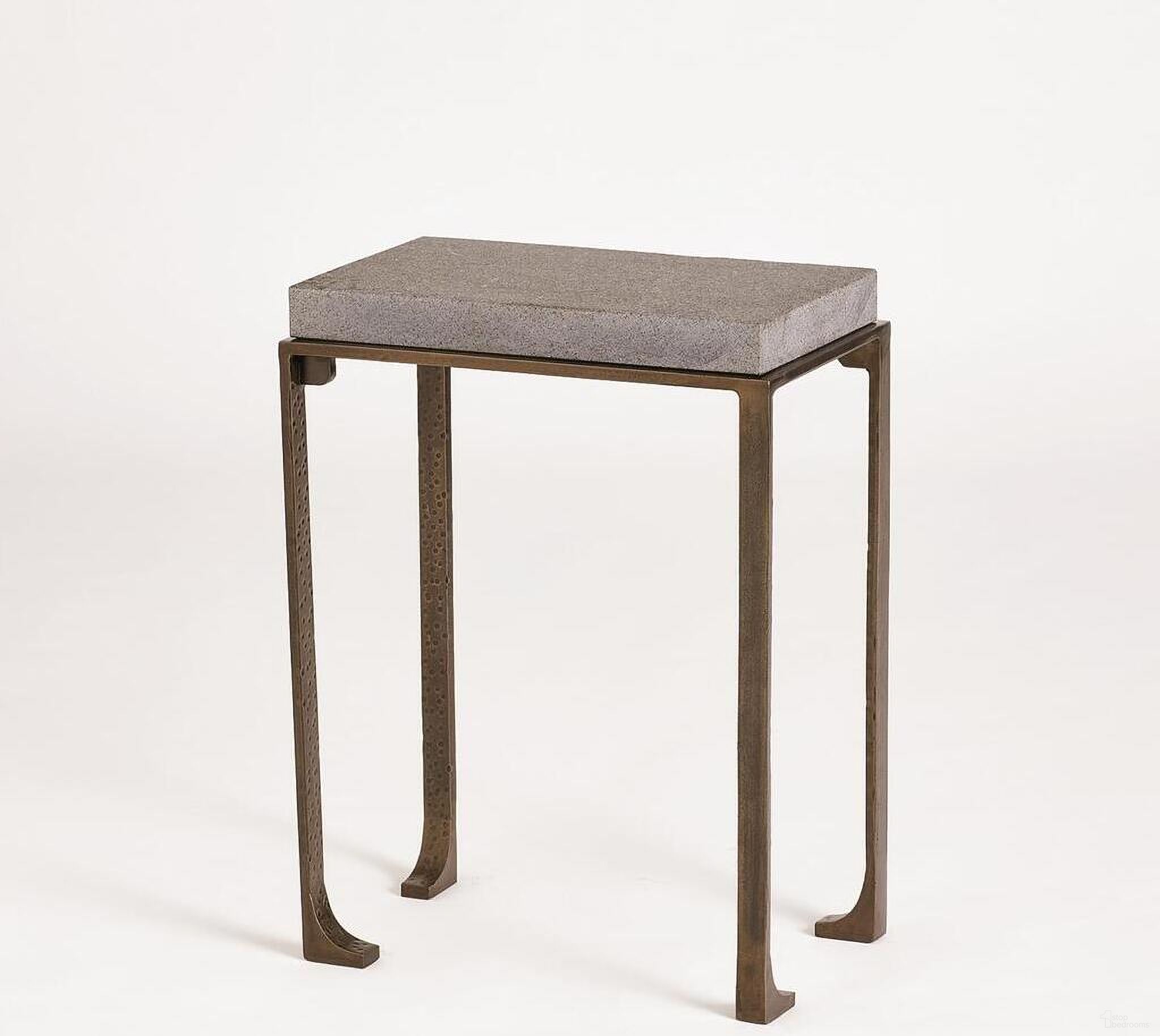 The appearance of Zen Small Side Table with Flamed Granite In Bronze designed by Global Views in the modern / contemporary interior design. This bronze piece of furniture  was selected by 1StopBedrooms from Zen Collection to add a touch of cosiness and style into your home. Sku: WDS9171-GV. Material: Stone.