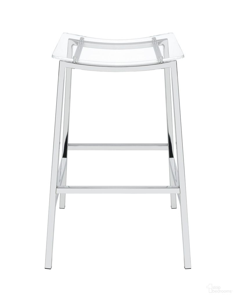 The appearance of Zena 30 Inch Backless Barstool Set of 2 In Clear designed by Steve Silver in the modern / contemporary interior design. This clear piece of furniture was selected by 1StopBedrooms from Zena Collection to add a touch of cosiness and style into your home. Sku: ZN600BS. Material: Iron.