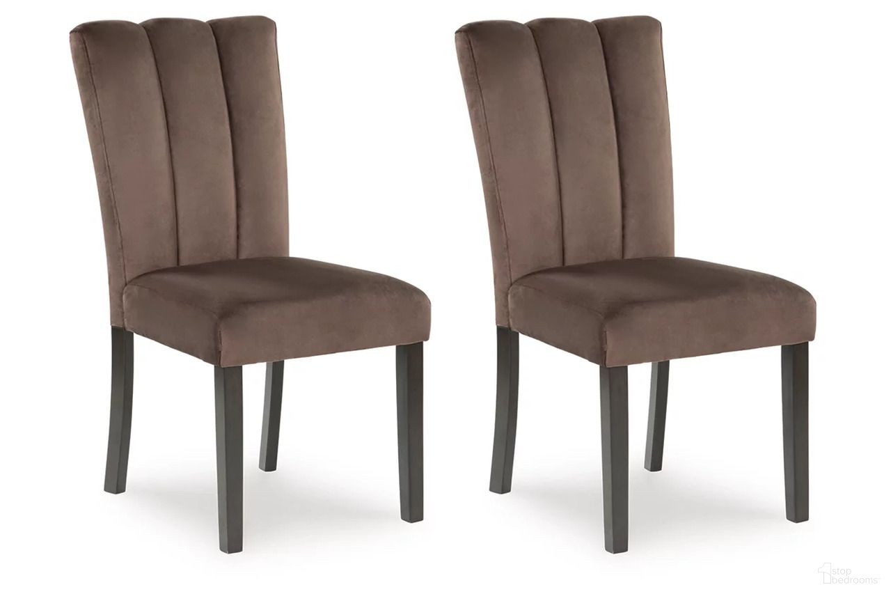 The appearance of Zendalia Dining Chair Set of 2 In Mocha designed by Signature Design by Ashley in the modern / contemporary interior design. This mocha piece of furniture was selected by 1StopBedrooms from Zendalia Collection to add a touch of cosiness and style into your home. Sku: NCD581-01. Material: Fabric. Chair Type: Side Chair.