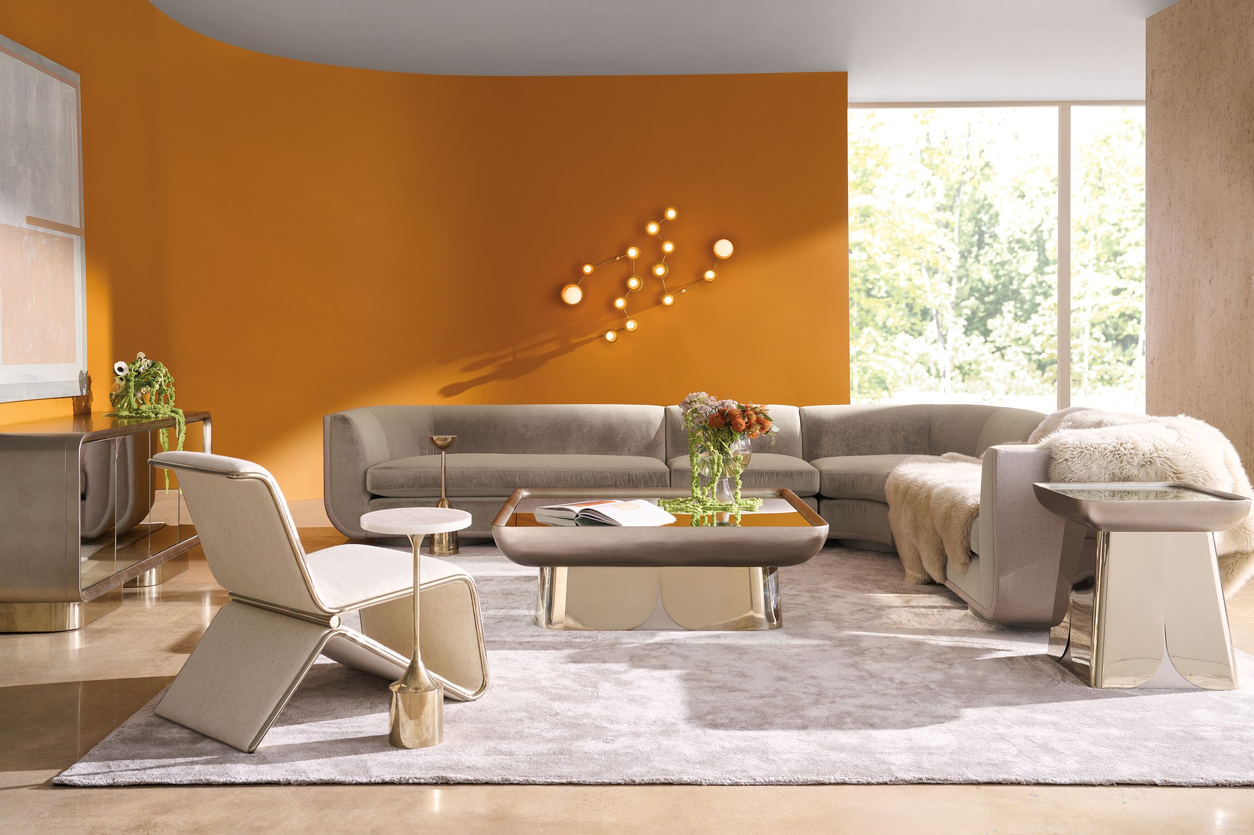 Zenith Occasional Table Set In Gray and Gold