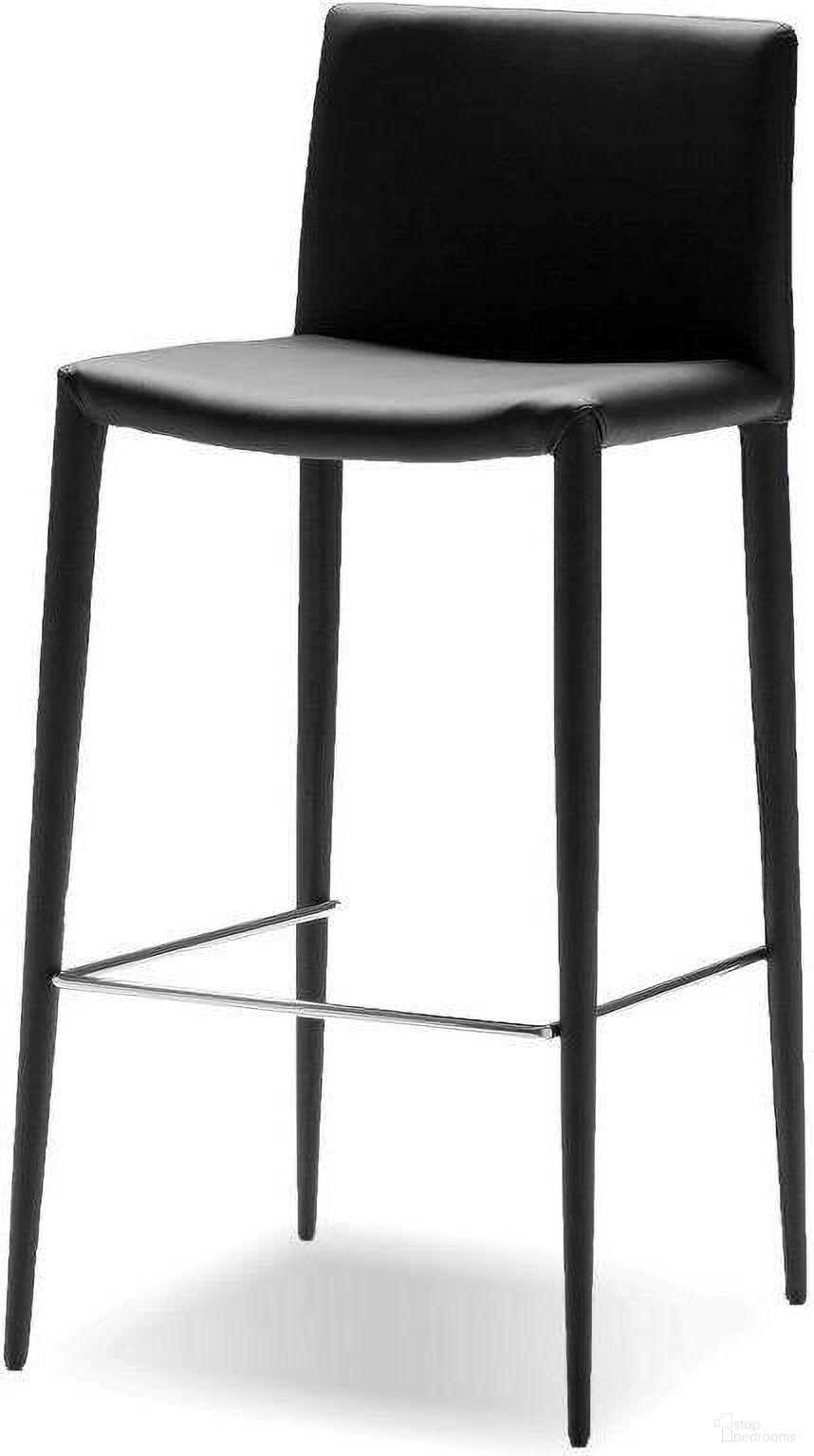 The appearance of Zeno Black Leatherette Counter Stool - Set of 2 designed by Mobital in the modern / contemporary interior design. This black piece of furniture  was selected by 1StopBedrooms from Zeno Collection to add a touch of cosiness and style into your home. Sku: DCS-ZENO-BLAC-. Material: Leather.
