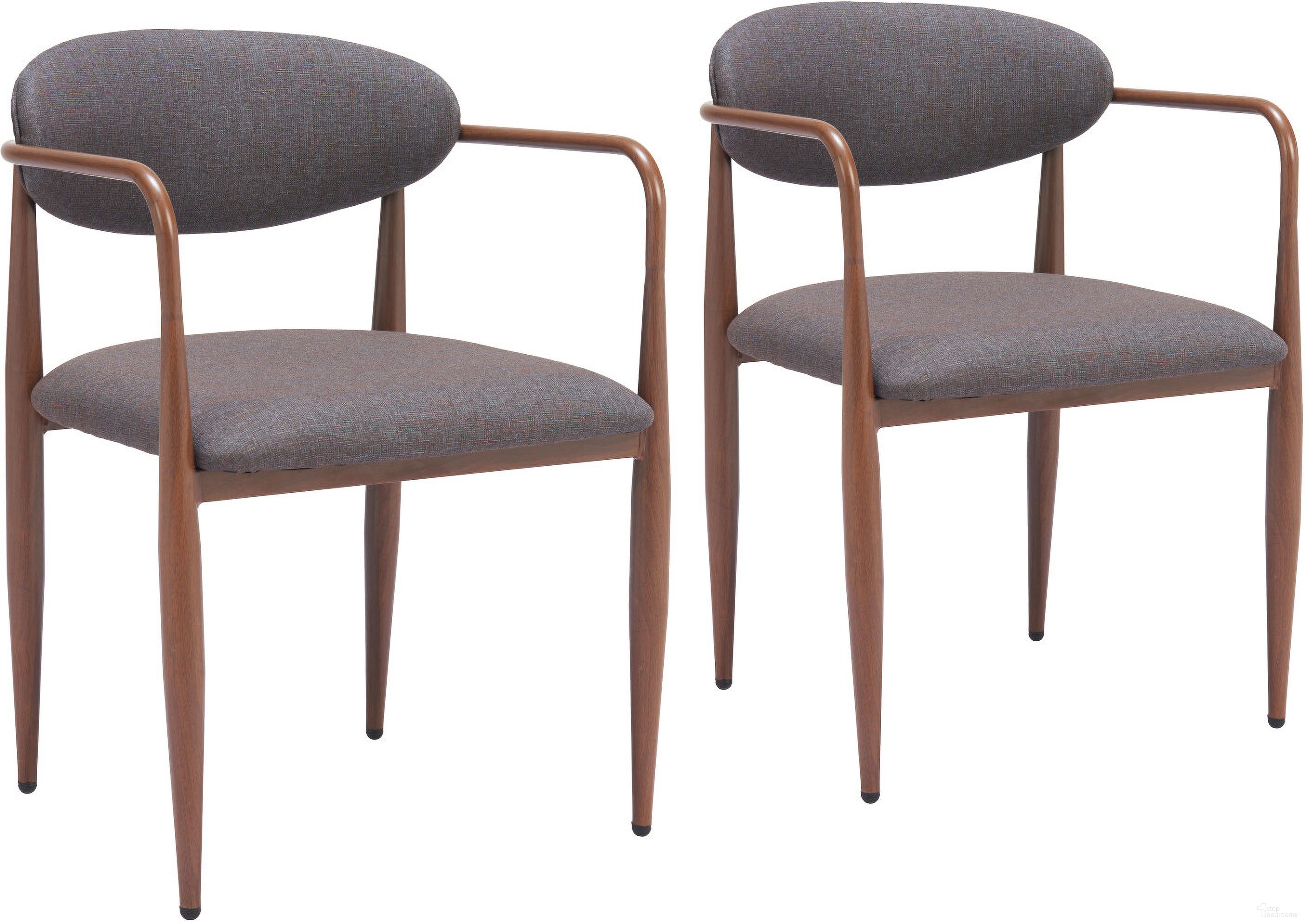 The appearance of Zens Dining Chair Set of 2 In Truffle Gray designed by Zuo Modern in the modern / contemporary interior design. This gray piece of furniture was selected by 1StopBedrooms from Zens Collection to add a touch of cosiness and style into your home. Sku: 110208. Material: Steel. Chair Type: Arm Chair.