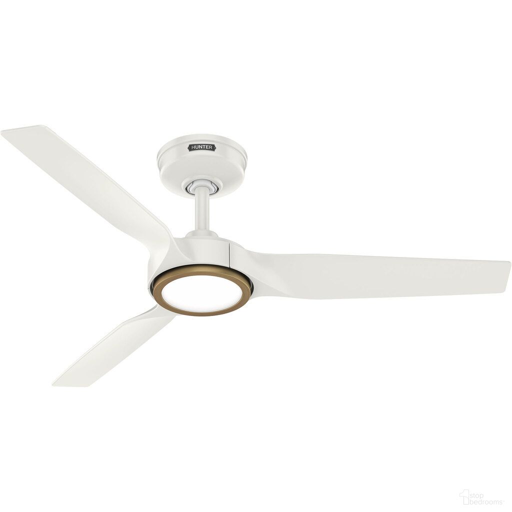 Zentech 44 Inch 3-Blade Wi-Fi Energy Star Damp Rated Ceiling Fan with LED Light Kit and Handheld Remote In Fresh White