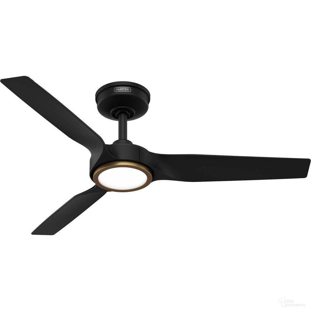 Zentech 44 Inch 3-Blade Wi-Fi Energy Star Damp Rated Ceiling Fan with LED Light Kit and Handheld Remote In Matte Black