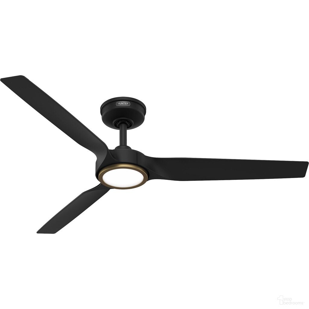 Zentech 52 Inch 3-Blade Wi-Fi Energy Star Damp Rated Ceiling Fan with LED Light Kit and Handheld Remote In Matte Black