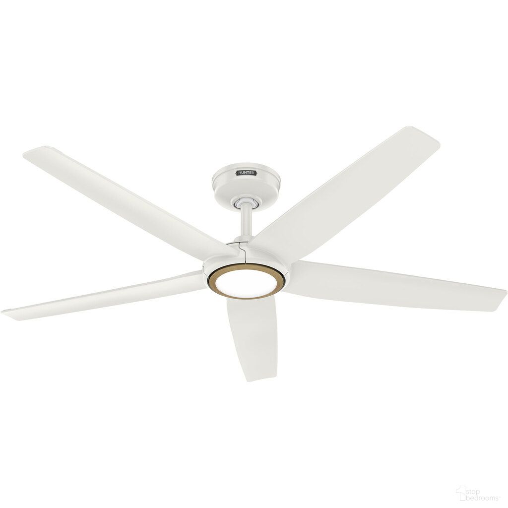 Zentech 52 Inch 5-Blade Wi-Fi Energy Star Damp Rated Ceiling Fan with LED Light Kit and Handheld Remote In Fresh White