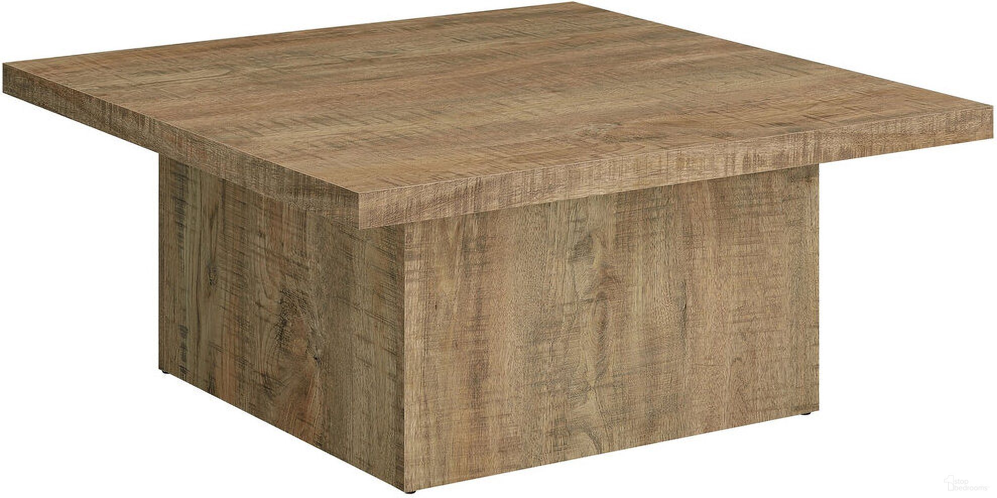 The appearance of Devar Square Engineered Wood Coffee Table Mango designed by Coaster in the country / farmhouse interior design. This mango piece of furniture  was selected by 1StopBedrooms from Devar Collection to add a touch of cosiness and style into your home. Sku: 708068. Material: Wood.
