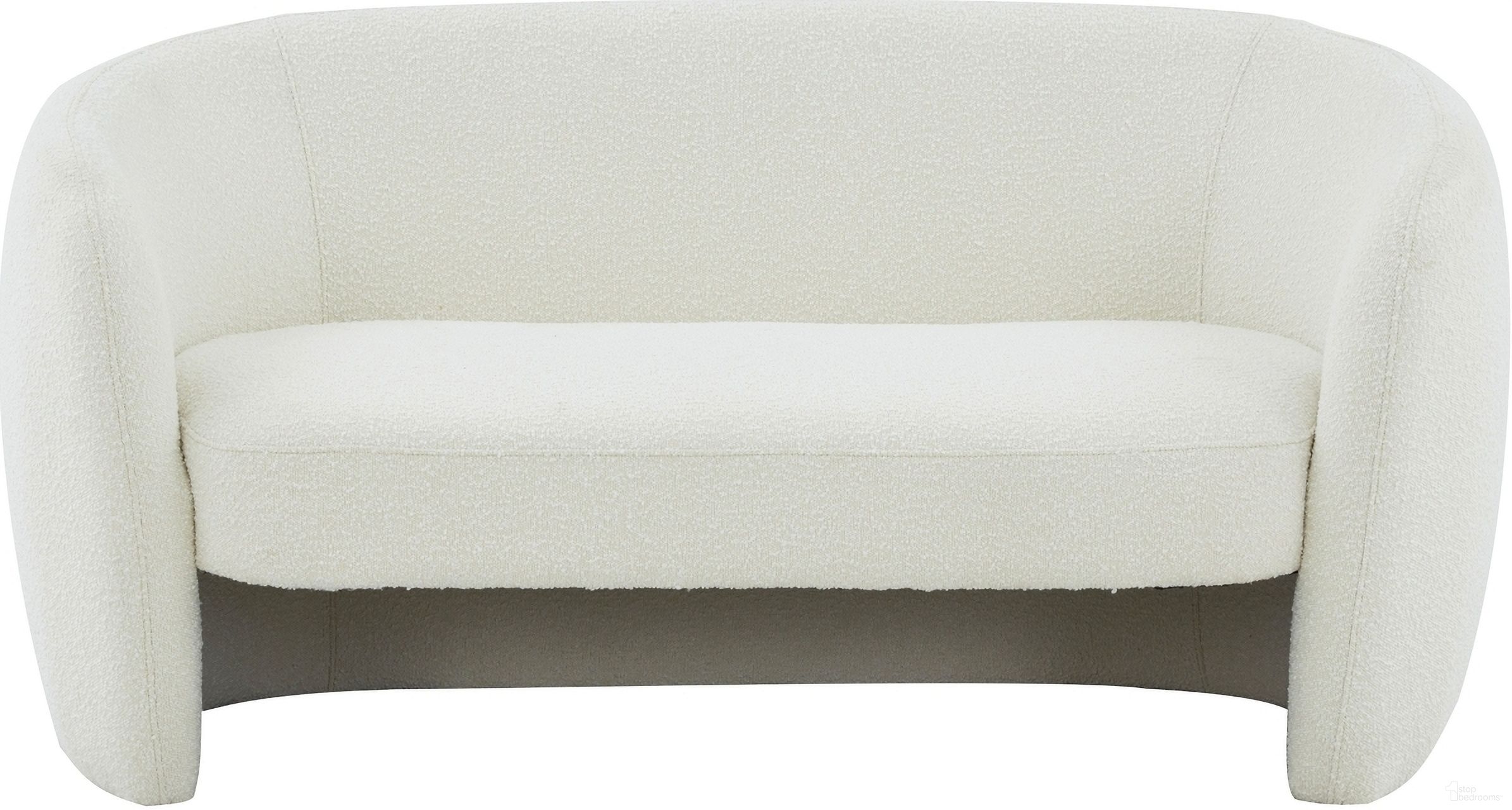 The appearance of Zhao Curved Loveseat In Ivory designed by Safavieh Couture in the modern / contemporary interior design. This ivory piece of furniture  was selected by 1StopBedrooms from Zhao Collection to add a touch of cosiness and style into your home. Sku: SFV4783B. Material: Boucle.