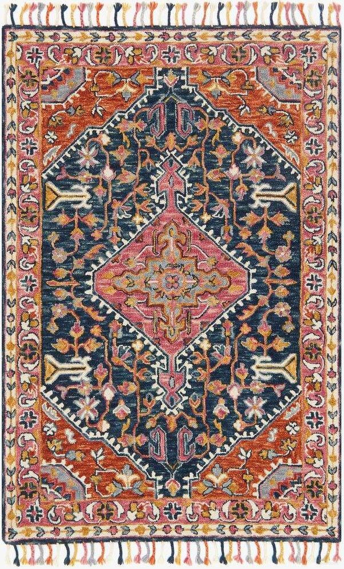 Zharah Navy/Multi 2'6" x 7'6" Rug