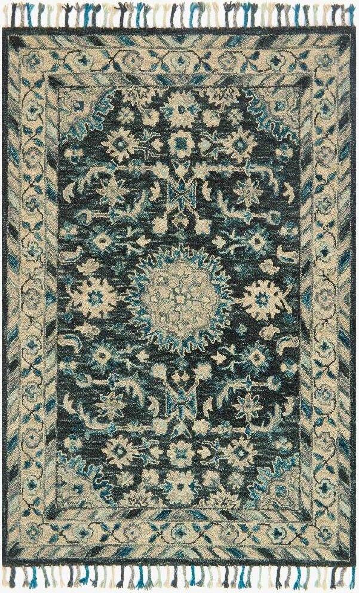 Zharah Teal/Grey 1'6" x 1'6" Rug