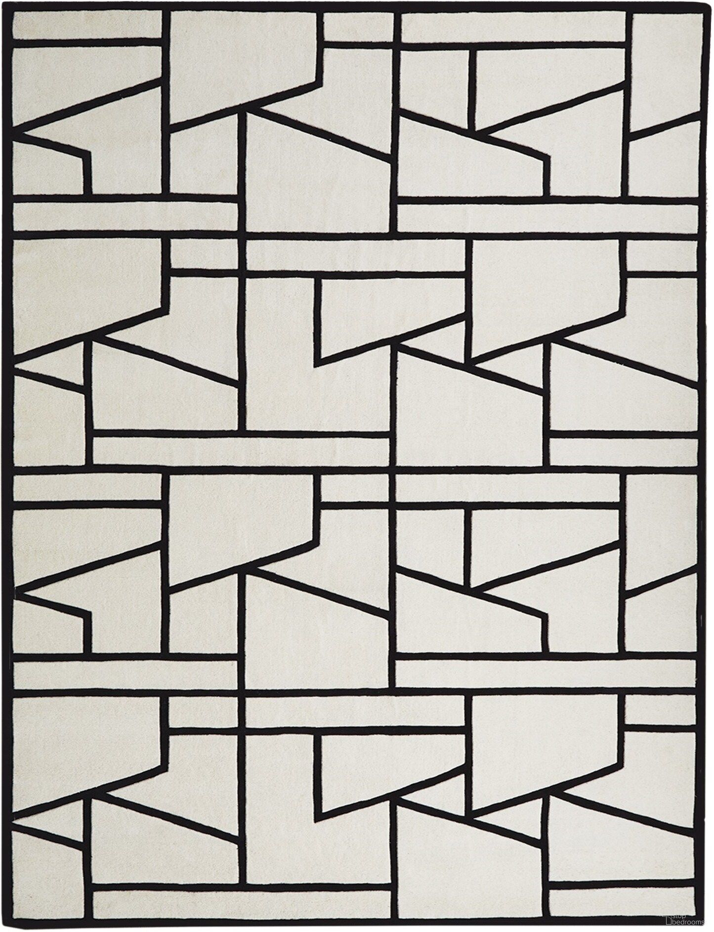Zig Zag 9 x 12 Rug In Ivory And Black