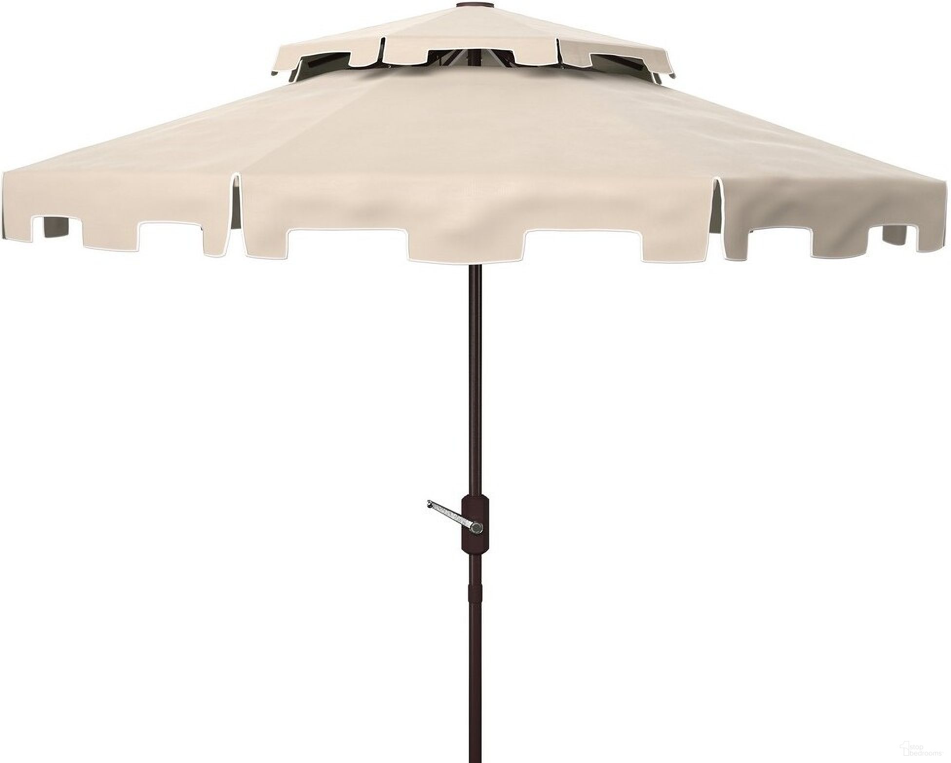 Zimmerman 9Ft Double Top Market Umbrella In White Beige