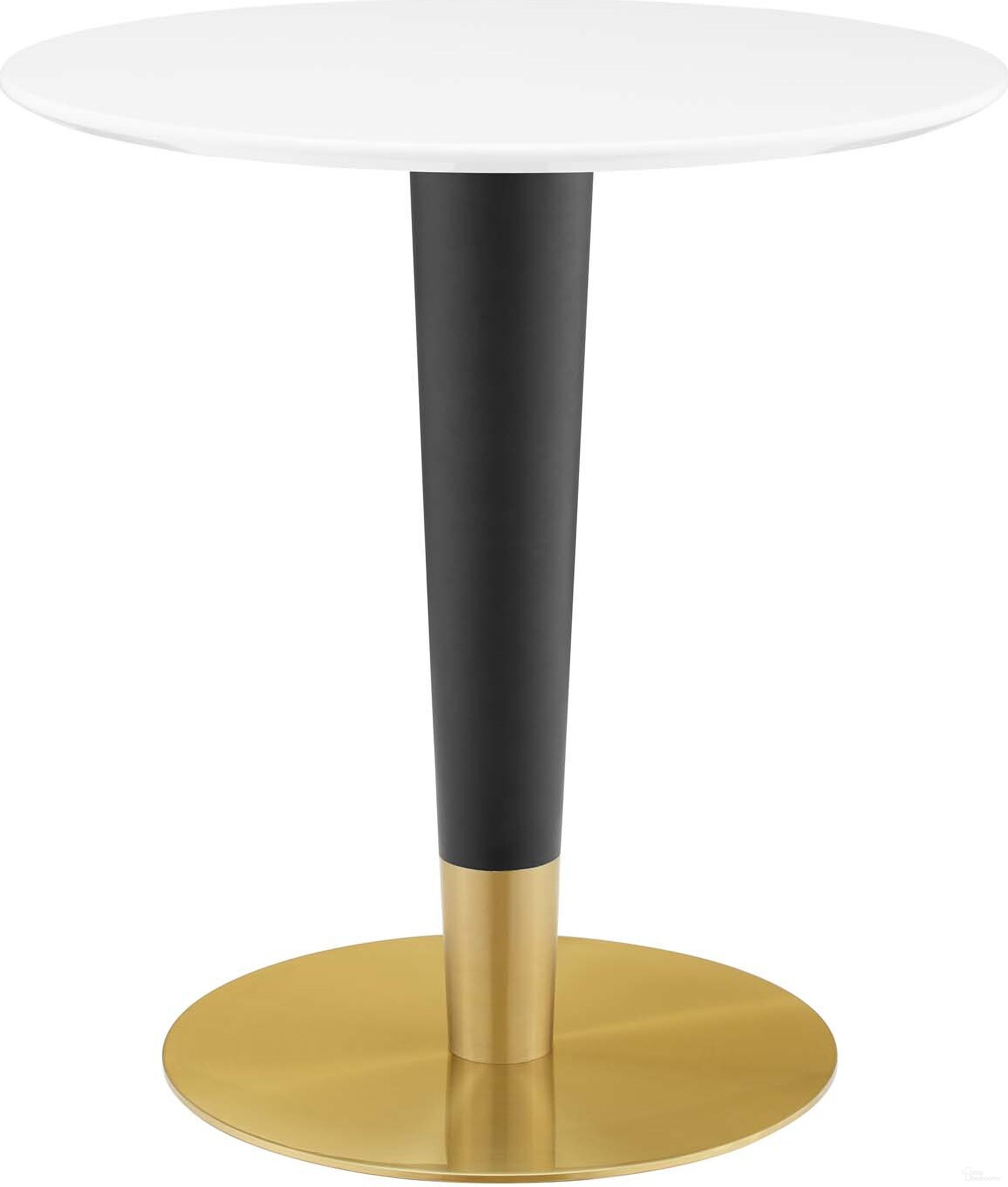 Zinque 28 Inch Dining Table In Gold and White