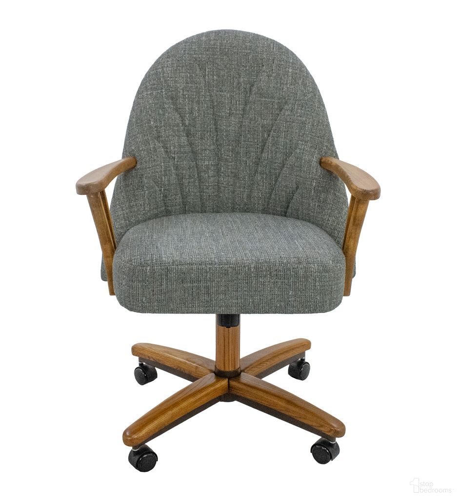The appearance of Zip Ship Dining Chair Caster Swivel Tilt Fabric Dinning Chair In Chestnut designed by Chromcraft in the transitional interior design. This chestnut piece of furniture  was selected by 1StopBedrooms from ZIP Ship Collection to add a touch of cosiness and style into your home. Sku: ZIP-CM127CH-2202-C946ACH-P. Material: Plywood. Chair Type: Arm Chair.
