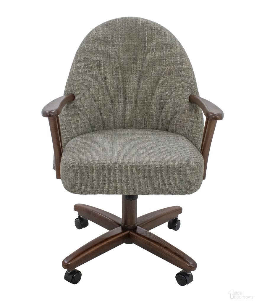The appearance of Zip Ship Dining Chair Caster Swivel Tilt Fabric Dinning Chair In Walnut designed by Chromcraft in the transitional interior design. This walnut piece of furniture was selected by 1StopBedrooms from ZIP Ship Collection to add a touch of cosiness and style into your home. Sku: ZIP-CM127YW-2202-C946AYW-P. Material: Plywood. Chair Type: Arm Chair.