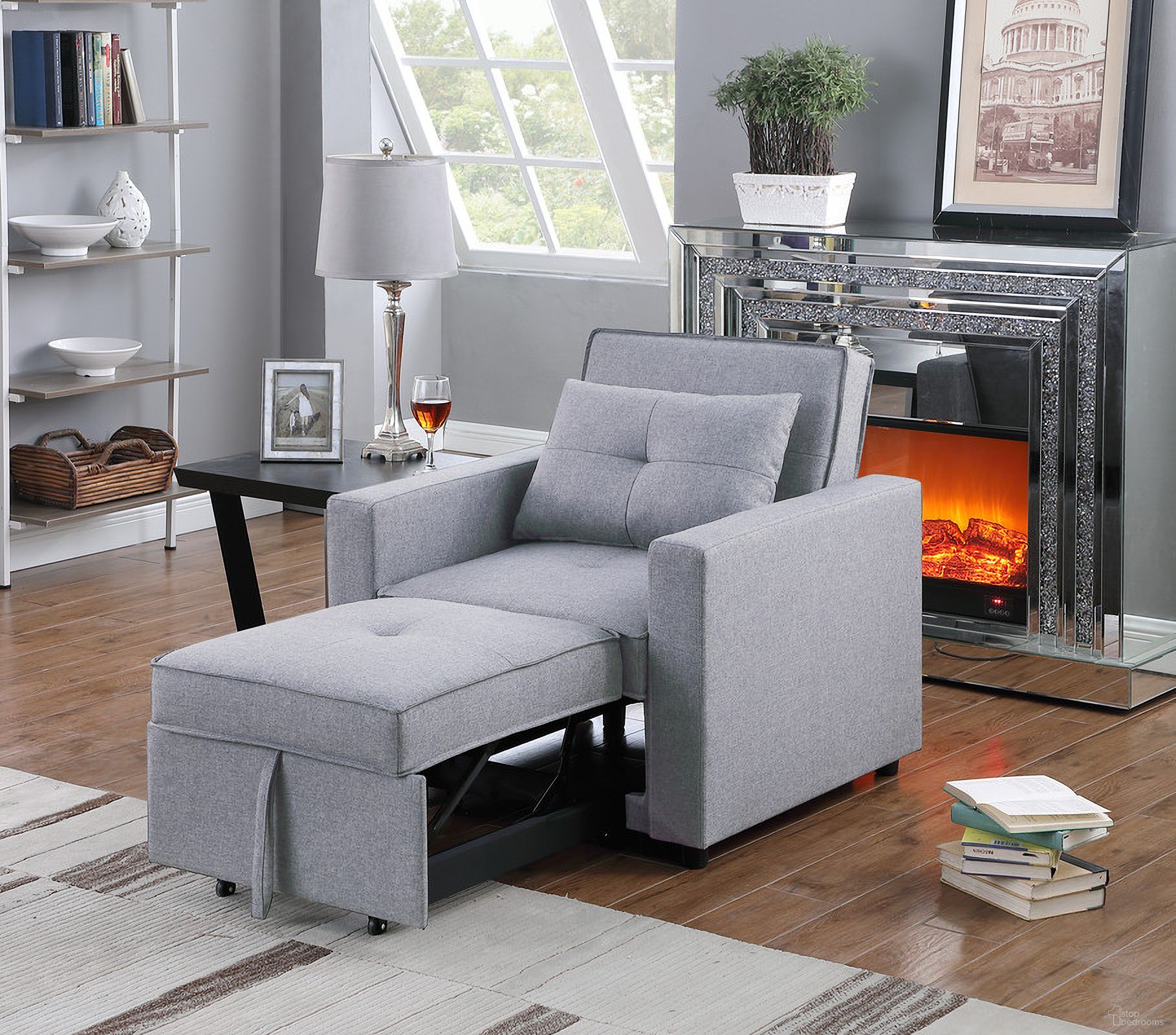 The appearance of Zoey 33.25 Inch Linen Convertible Sleeper Chair with Side Pocket In Light Gray designed by Lilola Home in the modern / contemporary interior design. This light gray piece of furniture was selected by 1StopBedrooms from Zoey Collection to add a touch of cosiness and style into your home. Sku: 81352LG-A;81352LG-C. Material: Wood.