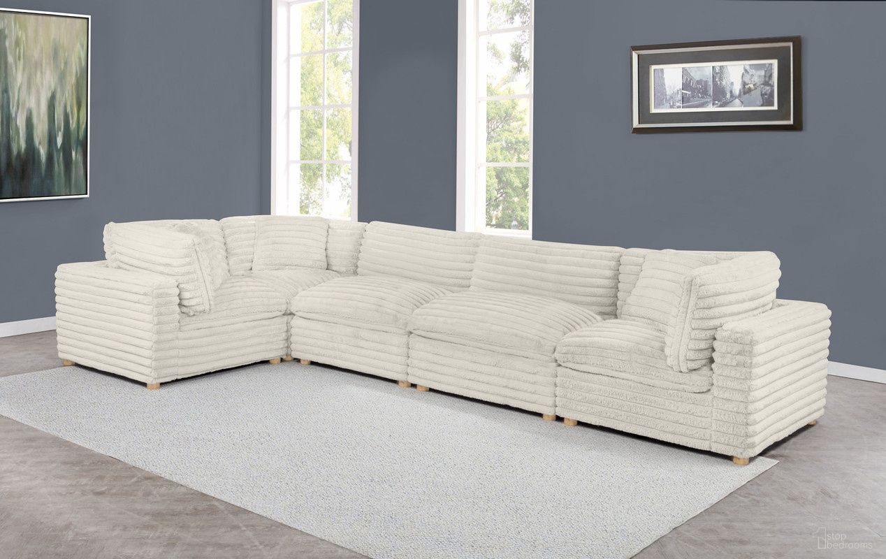 The appearance of Zoie 5 Piece Corduroy Velvet Modular Sectional in Beige designed by Best Quality Furniture in the glam interior design. This beige piece of furniture was selected by 1StopBedrooms from Zoie Collection to add a touch of cosiness and style into your home. Sku: SE10-CC;SE10-AC. Material: Corduroy.