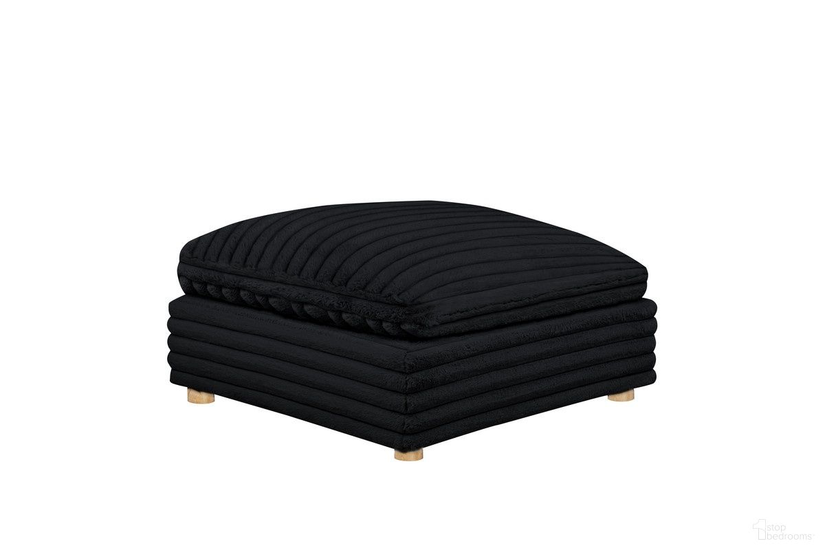 The appearance of Zoie Corduroy Velvet Ottoman in Black designed by Best Quality Furniture in the glam interior design. This black piece of furniture was selected by 1StopBedrooms from Zoie Collection to add a touch of cosiness and style into your home. Sku: SE09-OT. Material: Corduroy.
