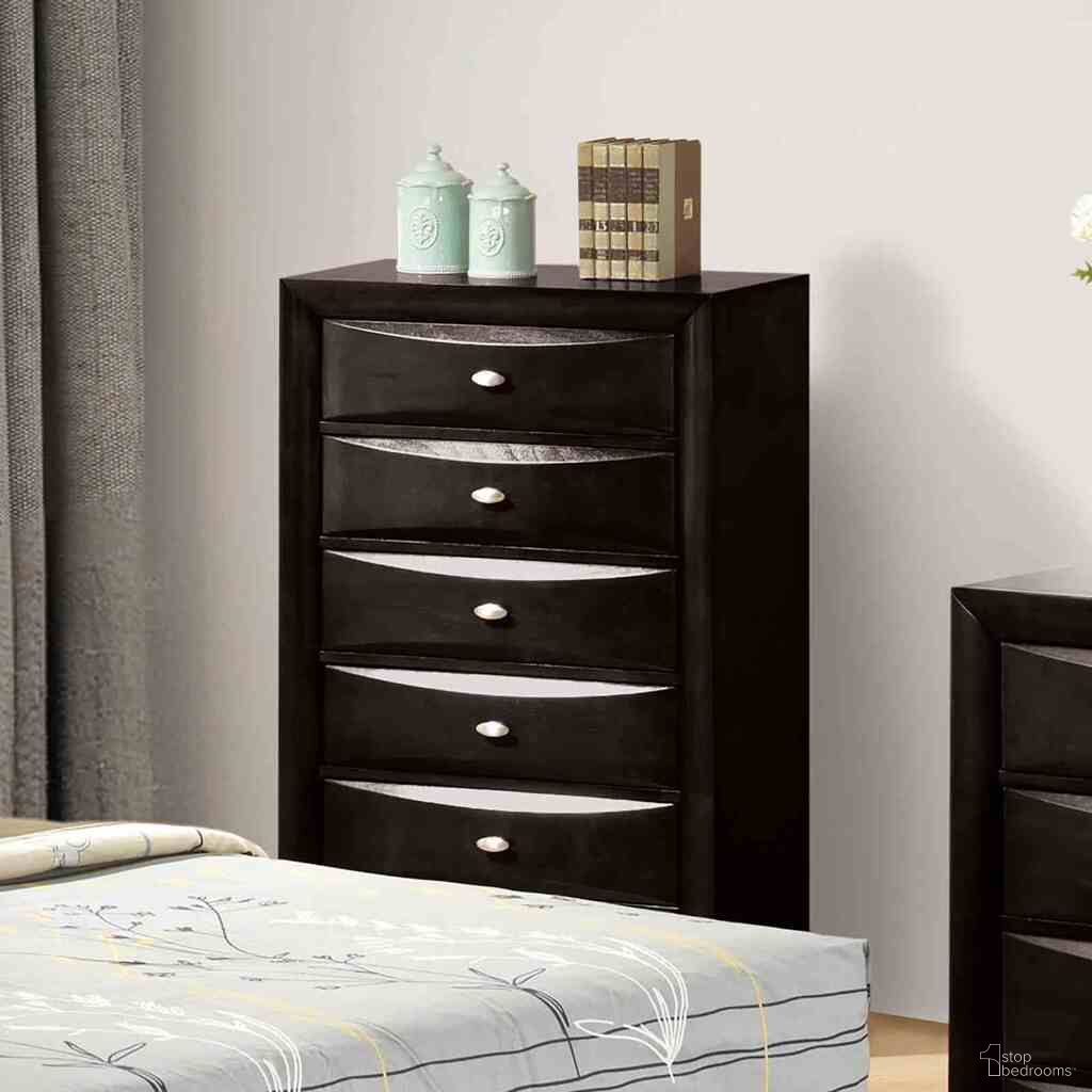 The appearance of Zosimo Chest In Black designed by Furniture of America in the transitional interior design. This black piece of furniture was selected by 1StopBedrooms from Zosimo Collection to add a touch of cosiness and style into your home. Sku: FM7210BK-C. Material: Solid Wood.