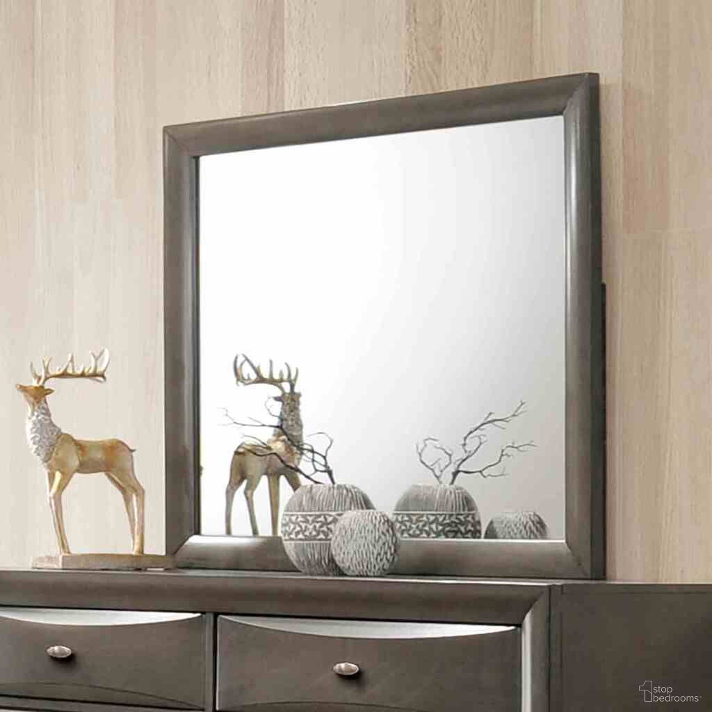 The appearance of Zosimo Mirror In Gray designed by Furniture of America in the transitional interior design. This gray piece of furniture was selected by 1StopBedrooms from Zosimo Collection to add a touch of cosiness and style into your home. Sku: FM7210GY-M. Material: Solid Wood.